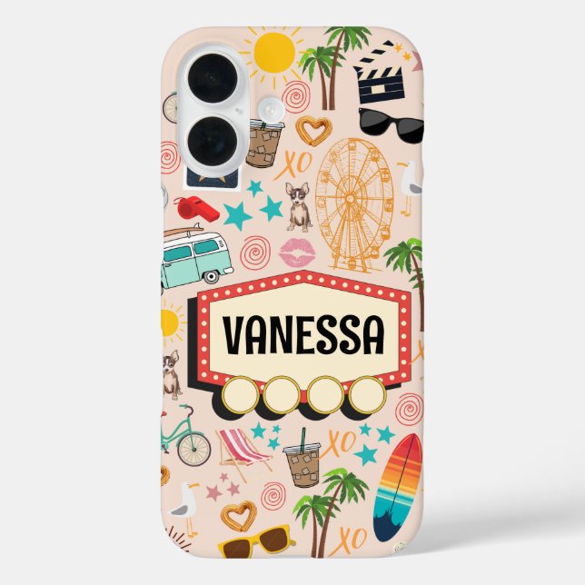 Funda iPhone 16 L.A. Vibes Doodle (Reverso )