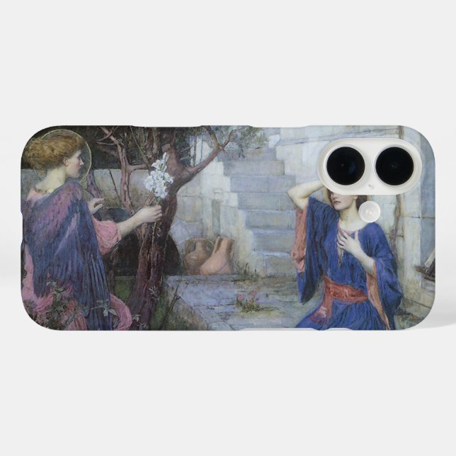 Funda iPhone 16 La Anunciación de John William Waterhouse (Reverso (Horizontal))