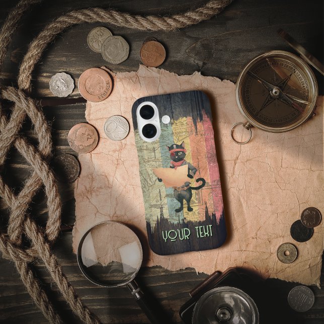 Funda iPhone 16 La búsqueda de sol de Kitty Buccaneer (Kitty Buccaneer's Sunset Quest Case-Mate iPhone Case)