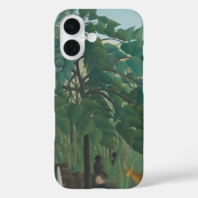 Funda iPhone 16 La cascada de Henri Rousseau, Bella Artes de la ép (Reverso )