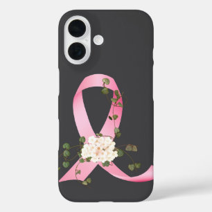 Funda iPhone 16 La cinta rosa con hiedra sobre gris