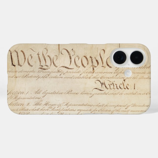 Funda iPhone 16 La Constitución de los Estados Unidos, nosotros el (Reverso (Horizontal))
