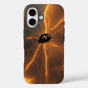 Funda iPhone 16 La electricidad de la red relámpago en tormenta