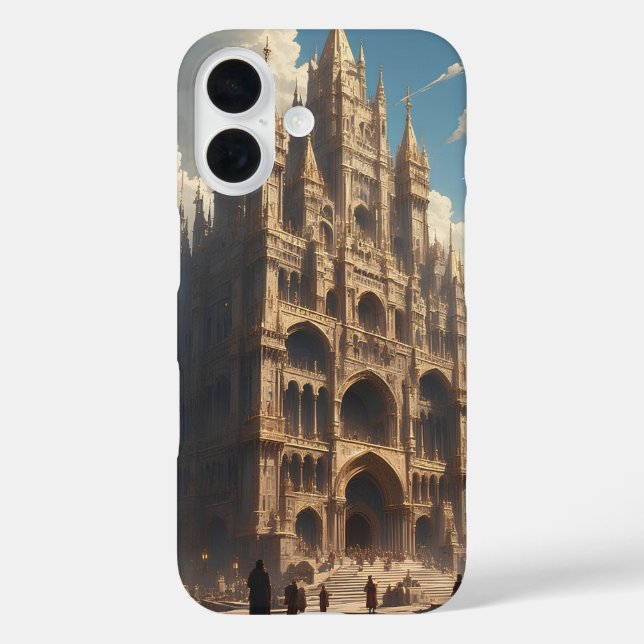 Funda iPhone 16 La fachada de la gran catedral (Reverso )