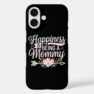 Funda iPhone 16 La felicidad es ser el día de la madre con flores