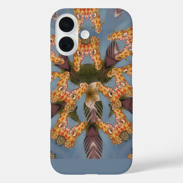 Funda iPhone 16 La jirafa de Kaleidoscope Mandala: Resumen de arte (Reverso )