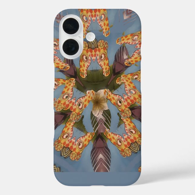 Funda iPhone 16 La jirafa de Kaleidoscope Mandala: Resumen de arte (Reverso )