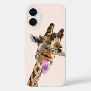 Funda iPhone 16 La juguetona tonga de la jirafa