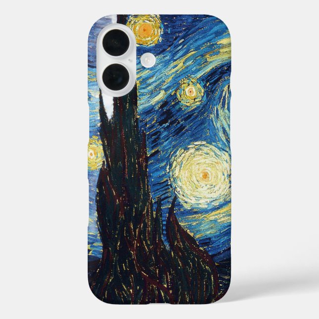 Funda iPhone 16 La noche estrellada de Vincent Van Gogh (Reverso )
