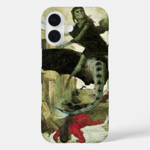 Funda iPhone 16 La Peste por Arnold Böcklin, Simbolismo Vintage