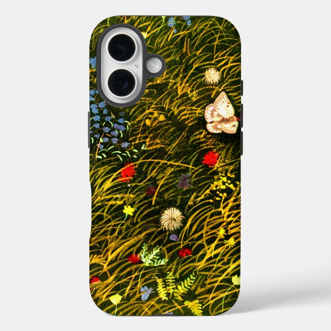 Funda iPhone 16 La pradera alpina del Art Nouveau (Reverso )