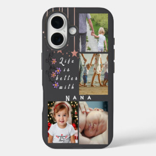 Funda iPhone 16 La vida de Collage de fotos personalizada es mejor