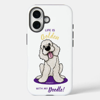 Funda iPhone 16 La vida de KiniArt es DOODLE dorada