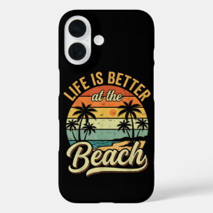 Funda iPhone 16 La vida es mejor en la playa vacaciones de verano
