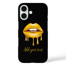 labios dorados con un diseño elegante