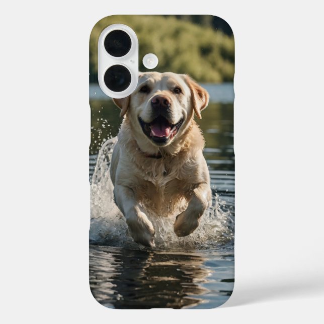 Funda iPhone 16 Labrador Splash (Reverso )