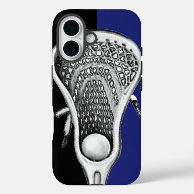Funda iPhone 16 Lacrosse Sports Team Blue (Reverso )