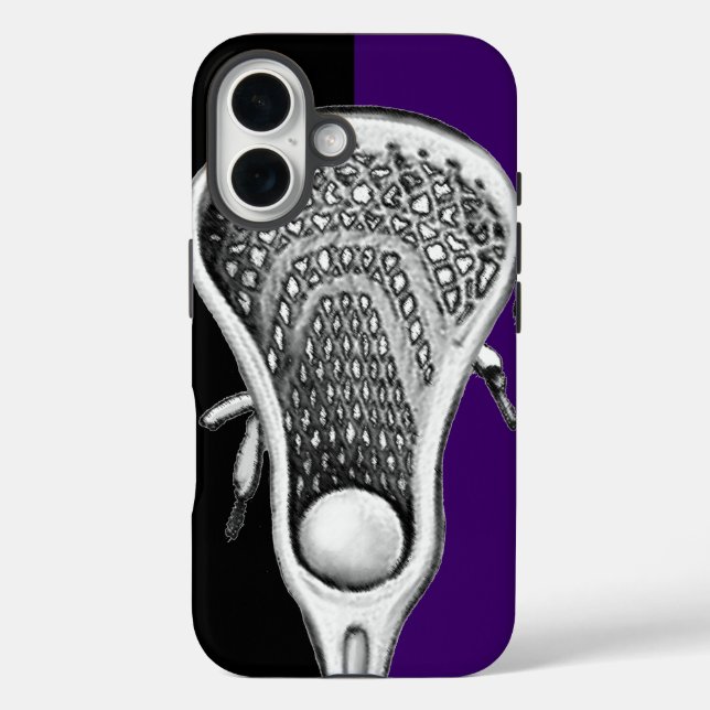 Funda iPhone 16 Lacrosse Sports Team Purple (Reverso )