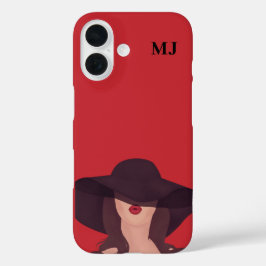 Funda iPhone 16 Lady Letras iniciales personalizadas Funda-Mate iP