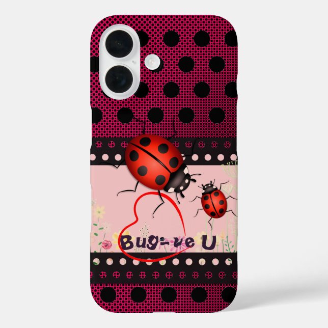 Funda iPhone 16 Ladybug de puntos rojos (Reverso )