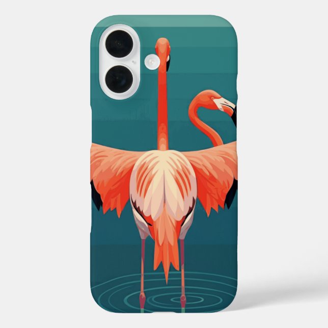 Funda iPhone 16 Laguna Tropical Flamingo (Reverso )