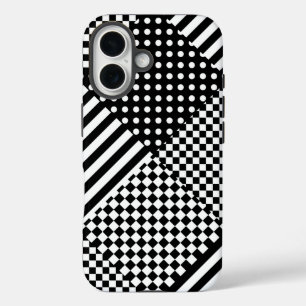 Funda iPhone 16 Las franjas comprueban el diseño mixto de puntos d