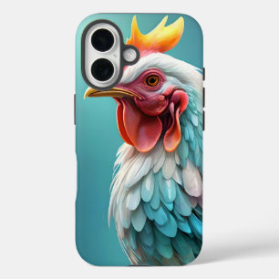 Funda iPhone 16 "Las plumas de color: el pollo con arco iris"