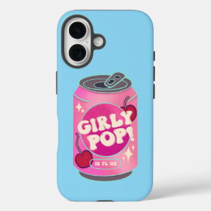 Funda iPhone 16 Lata de refresco de cereza Pop femenino Rosa ret
