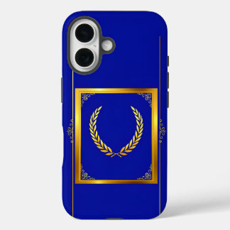 Funda iPhone 16 Laurel dorado de lujo en marco rectangular