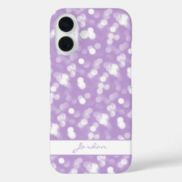 Funda iPhone 16 Lavanda de bonito y luces de destello blancas con 