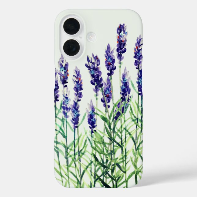 Funda iPhone 16 Lavanda pintada con acuarelas (Reverso )