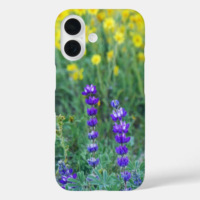 Funda iPhone 16 Lavanda y girasol amarillo (Reverso )