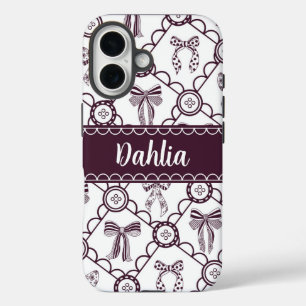 Funda iPhone 16 Lazo Granate Coqueta