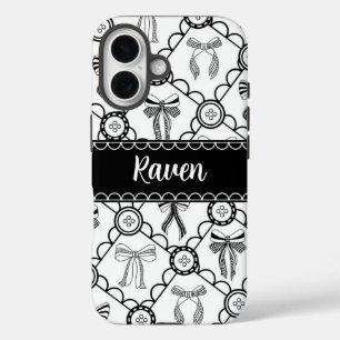 Funda iPhone 16 Lazo Negro Coquette