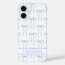 Lazos de Coqueta Azules Monogramados