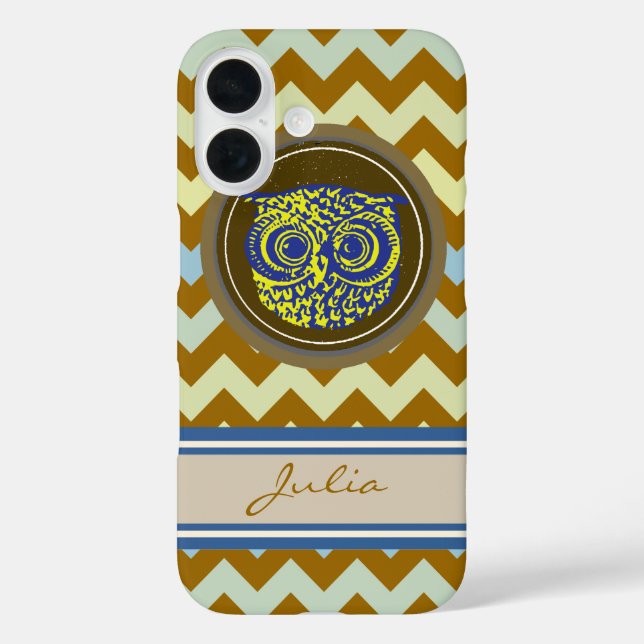 Funda iPhone 16 Lechuza personalizada con Chevron (Reverso )