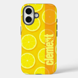 Funda iPhone 16 Lemon slice color amarillo brillante caso de iphon
