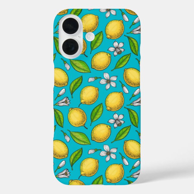 Funda iPhone 16 Lemones azules (Reverso )