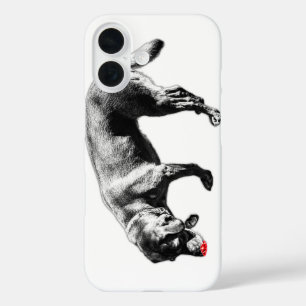 Funda iPhone 16 Lengua roja minimalista Labrador Sniffing Arte de