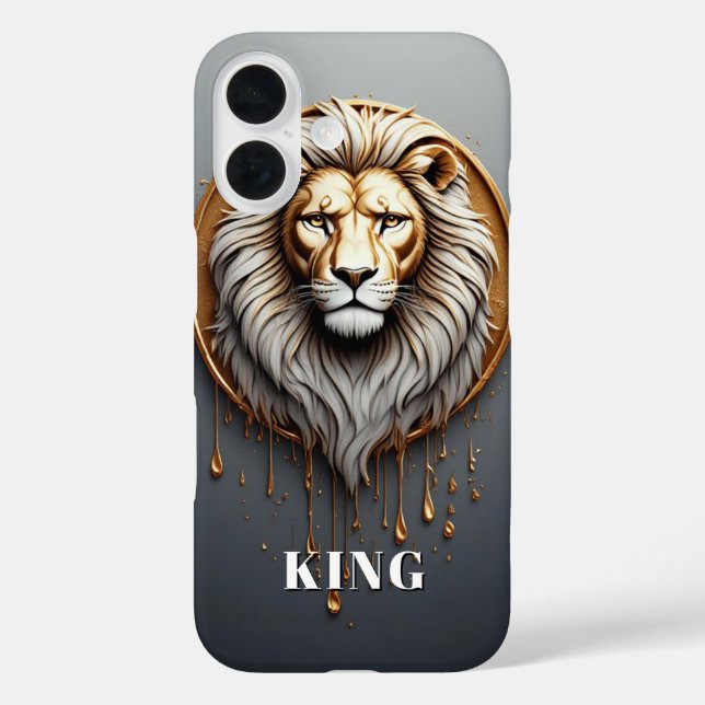 Funda iPhone 16 León Dorado Diseño Personalizado 🦁 (Reverso )