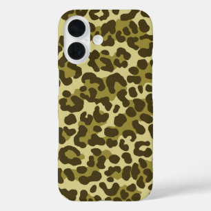 Funda iPhone 16 Leopard Camo Green