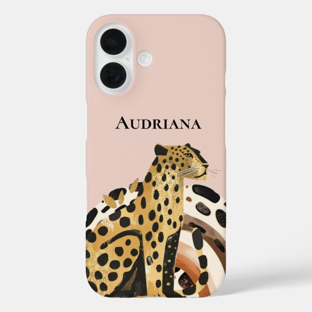 Funda iPhone 16 Leopardo de oro de Rubor (Reverso )
