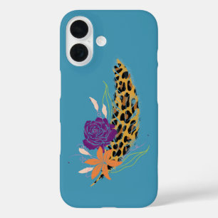 Funda iPhone 16 Leopardo Print, Feathers & Florals