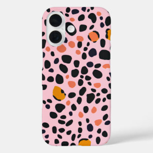 Funda iPhone 16 Leopardo rosa animal