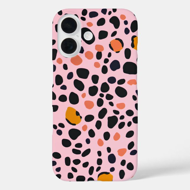 Funda iPhone 16 Leopardo rosa animal (Reverso )