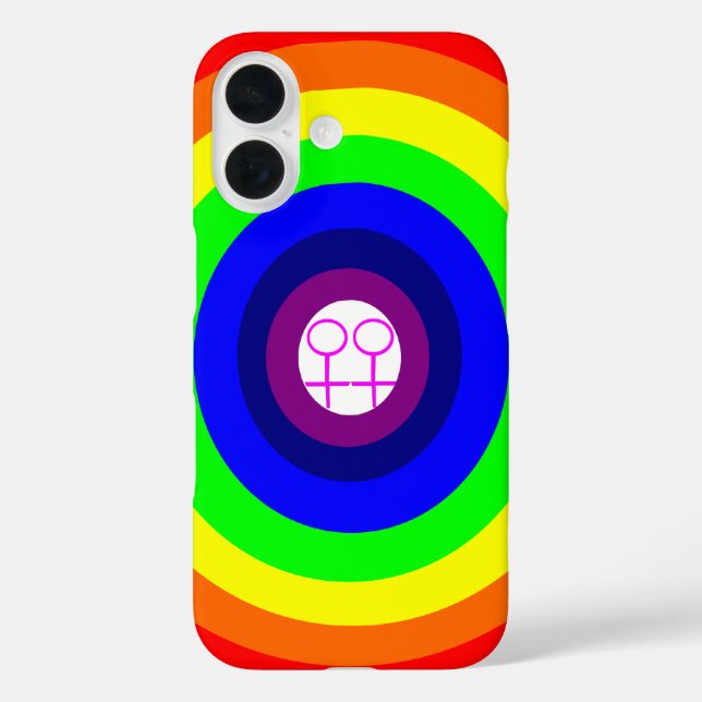 Funda iPhone 16 Lesbianas alrededor del arcoíris (Reverso )