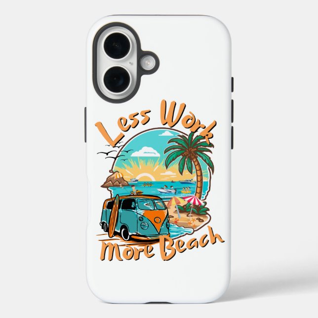 Funda iPhone 16 Less Work More Beach (Reverso )