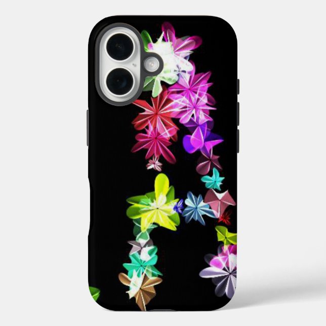 Funda iPhone 16 Letra floral a letra Art Print (Reverso )