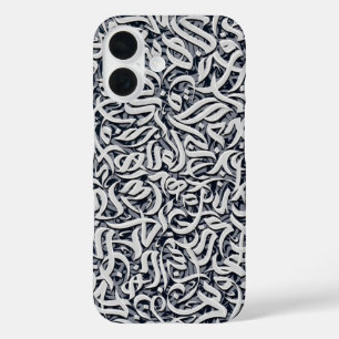 Funda iPhone 16 Letras árabes en blanco y negro