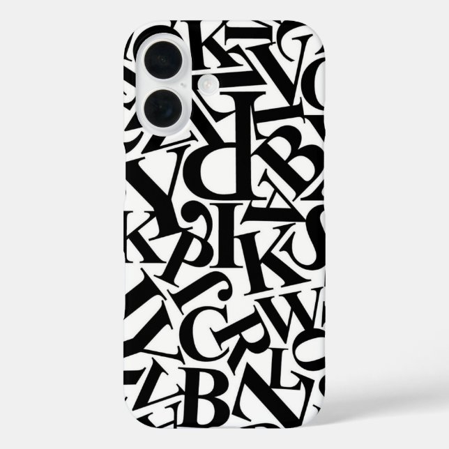 Funda iPhone 16 Letras de alfabeto (Reverso )